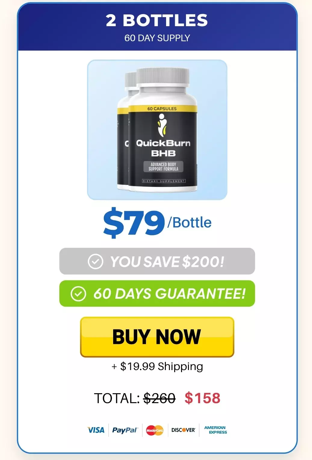QuickBurn BHB™ 2 bottles pricing